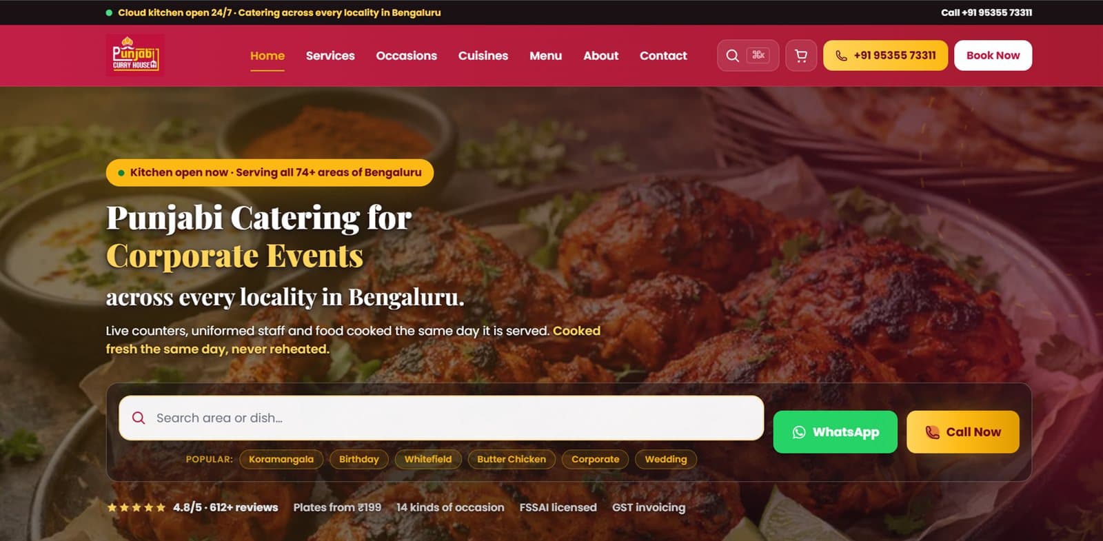 Punjabi Curry House website built by Achyut Digital